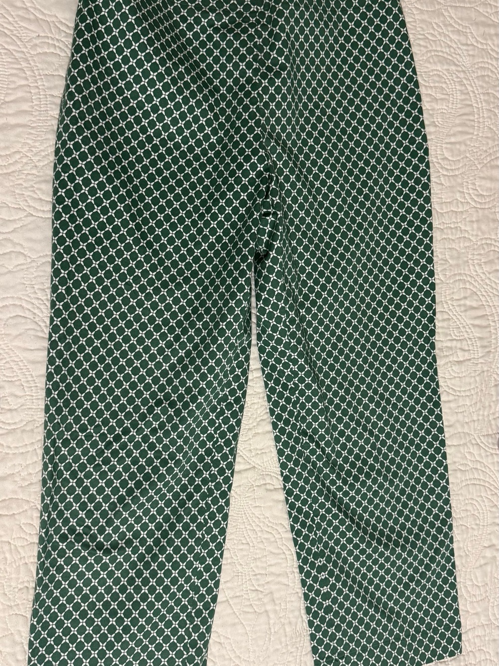 Talbots Green Geometric Ankle Pants